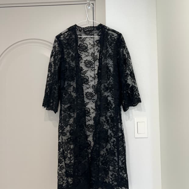 블랙 페어리, 고스 고딕풍 레이스 롱 가디건 일본 빈티지 옷