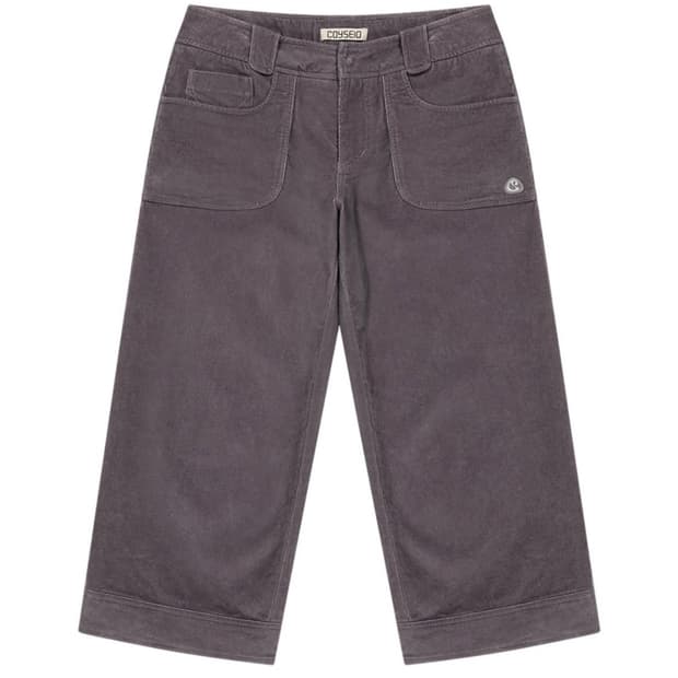 코이세이오 러스틱 코듀로이 카프리 팬츠 퍼플 그레이