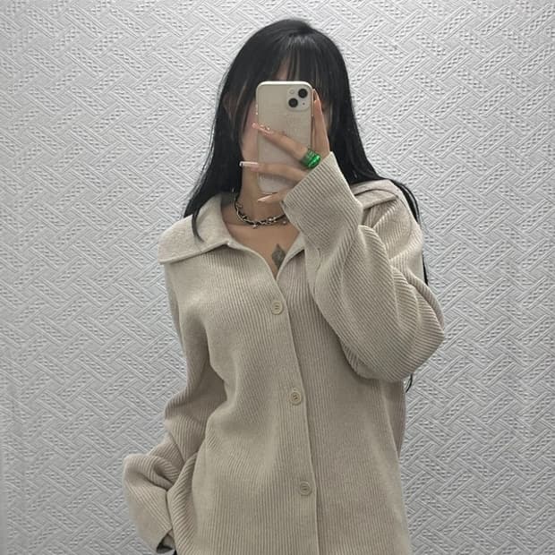 COS 코스 여리 캐주얼 부클레 니트 가디건 M C08163