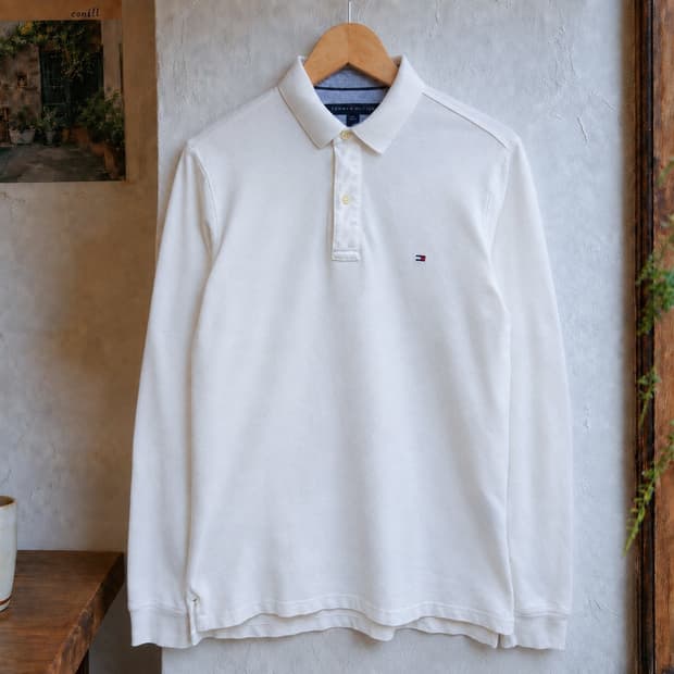 100 TOMMY HILFIGER 타미힐피거 긴팔 카라티 피케 셔츠 커스