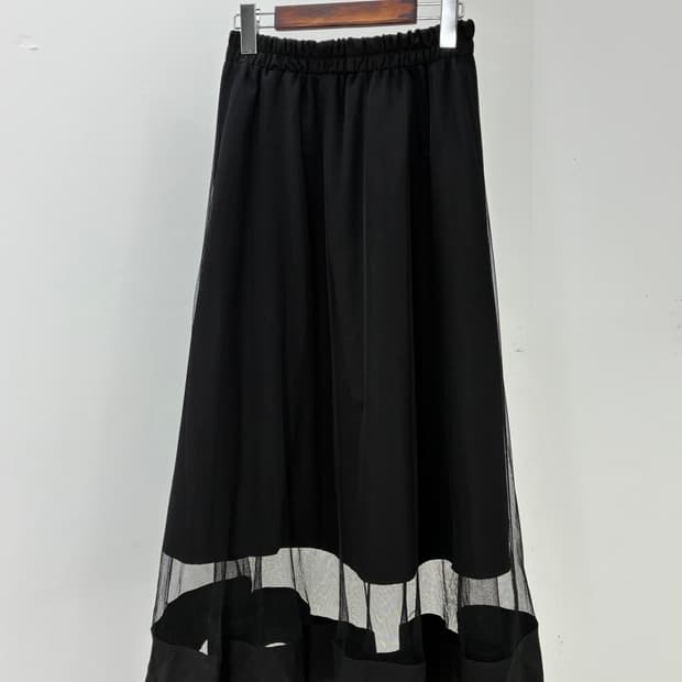 Black see-through sk