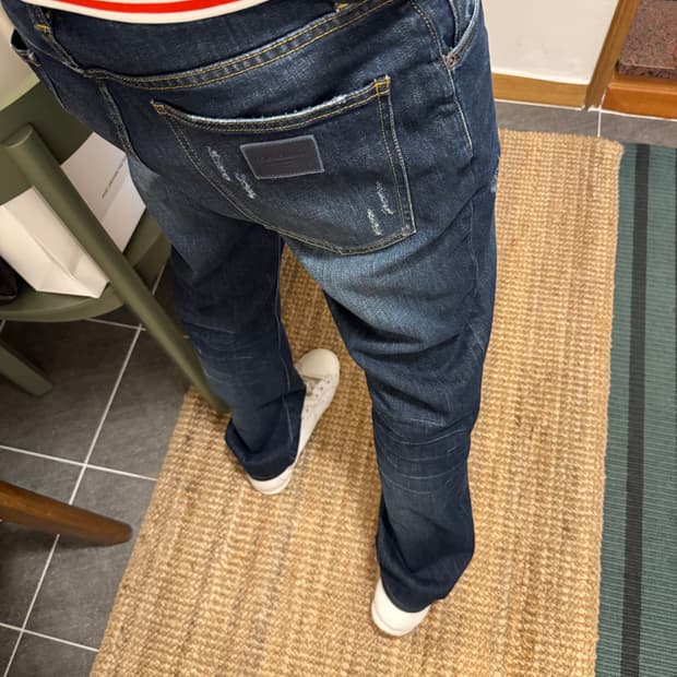 [52] 돌체앤가바나 가죽패치 슬림 진