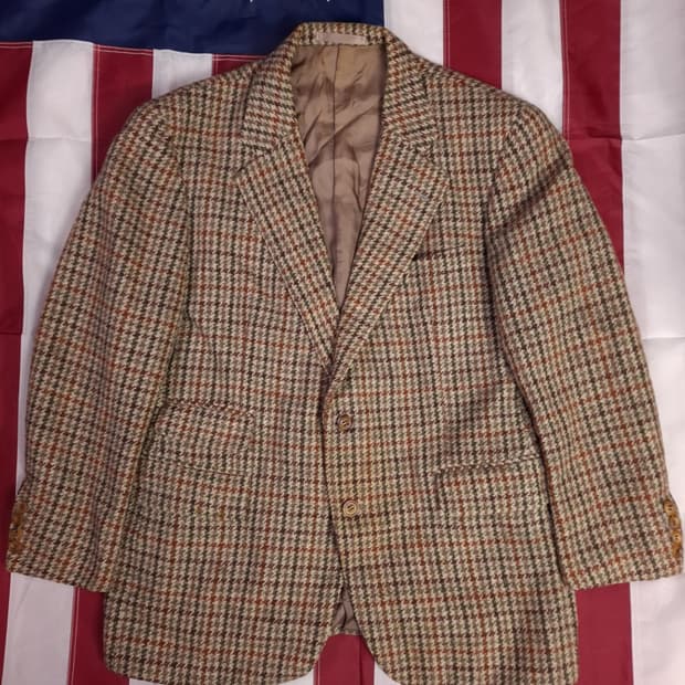 80's 영국제조 해리스트위드 울 블레이져 