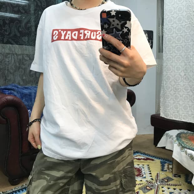 SUPF DAY’S USA 빈티지 백프린팅 반팔티 