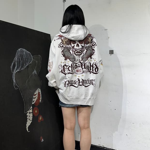 90s 에코 언리미티드 오리엔탈 펑크 빅사이즈 집업