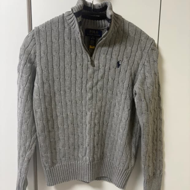 정품 폴로 랄프로렌 꽈배기 하프집업 44가능 M 10-12그레이
