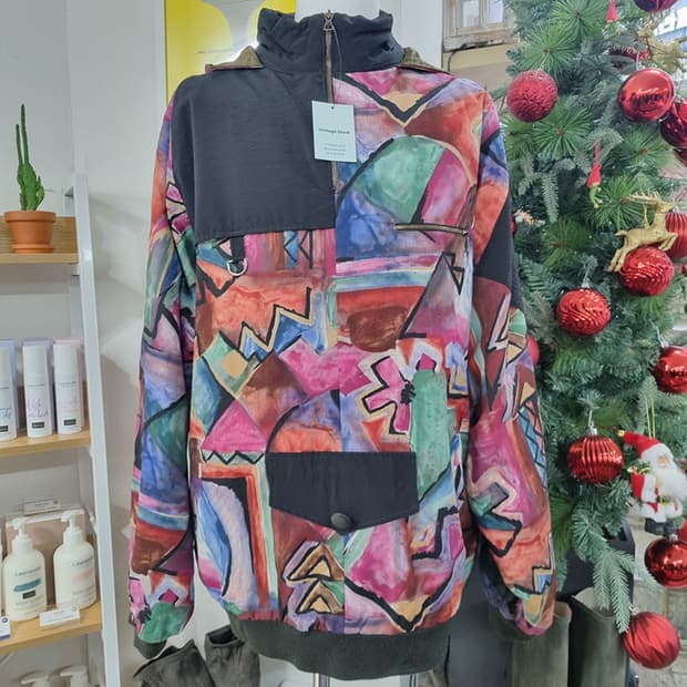 멀티컬러 아노락 후드 자켓 120