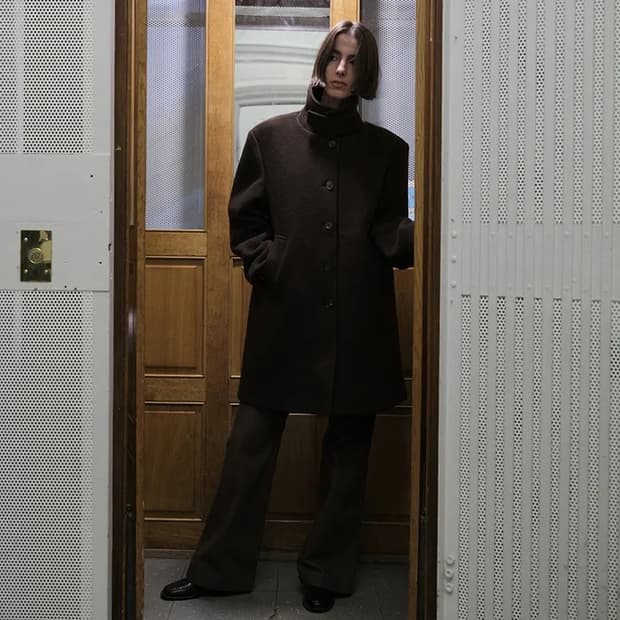 버뮬라 싱글 코트 하프코트 다크브라운 새상품