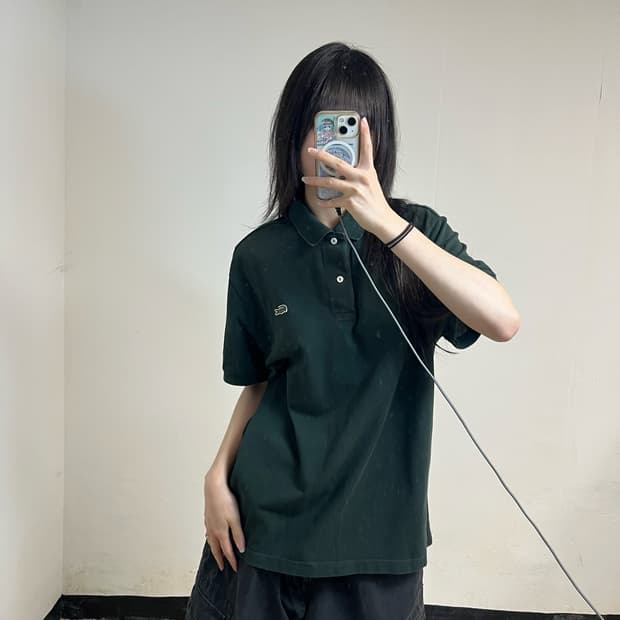 Lacoste green collar t-shirt