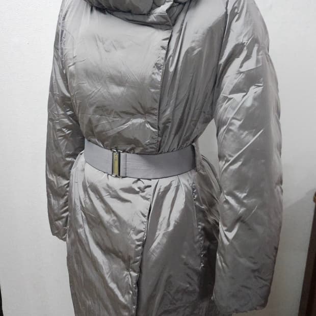 add  애드  넥 워머 벨트 다운 패딩 코트 실버 usa 4
