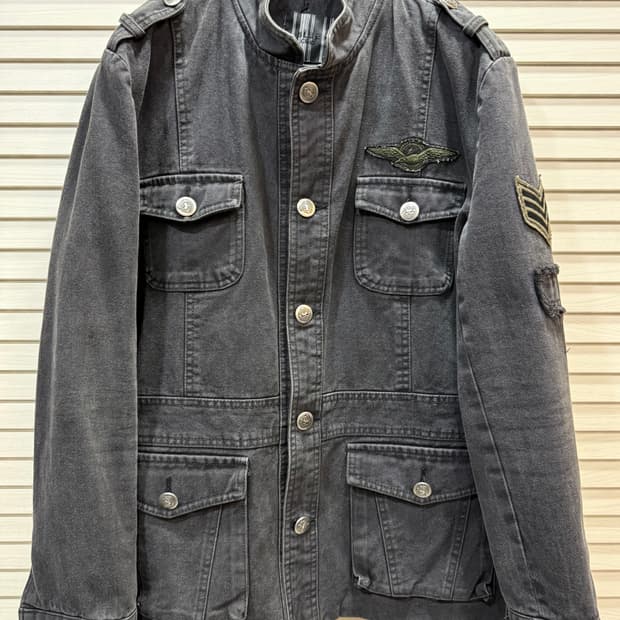 밀리터리 스타일 데님 자켓 Made in Korea