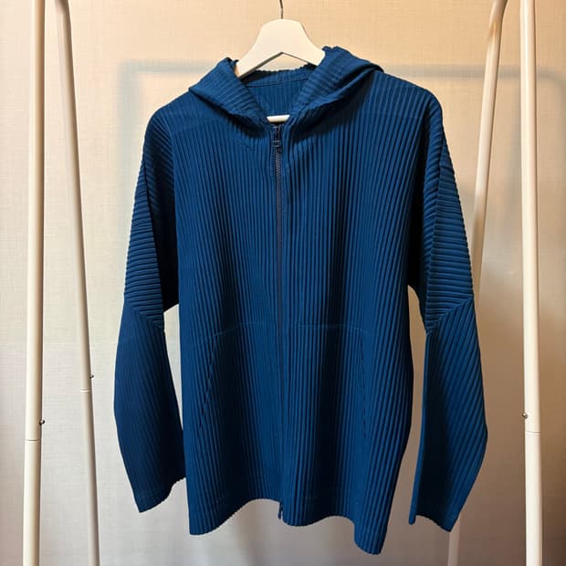 옴므플리세 후드집업 다크블루