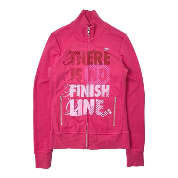 나이키 여성 핑크 져지 트랙탑 코튼 집업 자켓 L