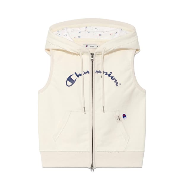 [당일배송/M] 챔피온 X 글로니 스웨트 후드 베스트 Cream