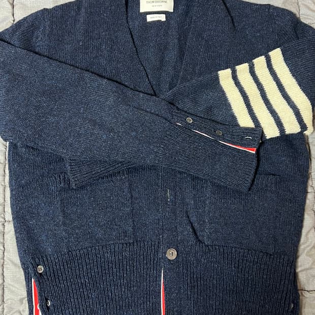 톰브라운 셰틀랜드 가디건 네이비 3사이즈