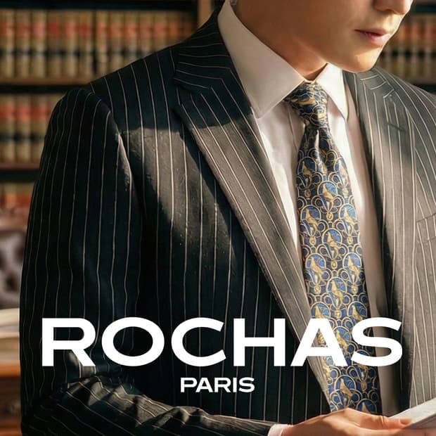 로샤스 실크 네이비 앵무새 패턴 넥타이 9.5cm S~A+등급 E791