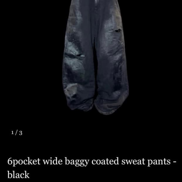 정가이하 판매) 에모스탠스 클럽 6포켓 와이드 배기 코티드 팬츠 1사이즈