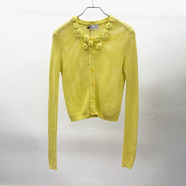 레드 발렌티노 2012S/S 플로럴 아플리케 네트 가디건