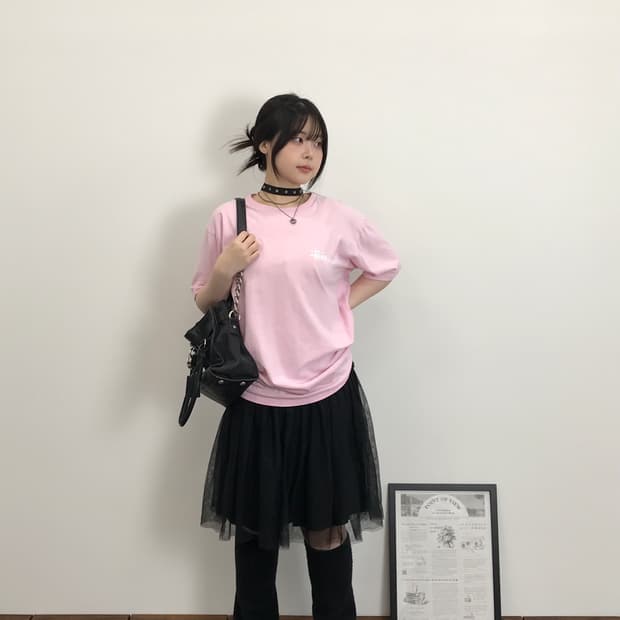 Stussy Basic Logo Pink Tee