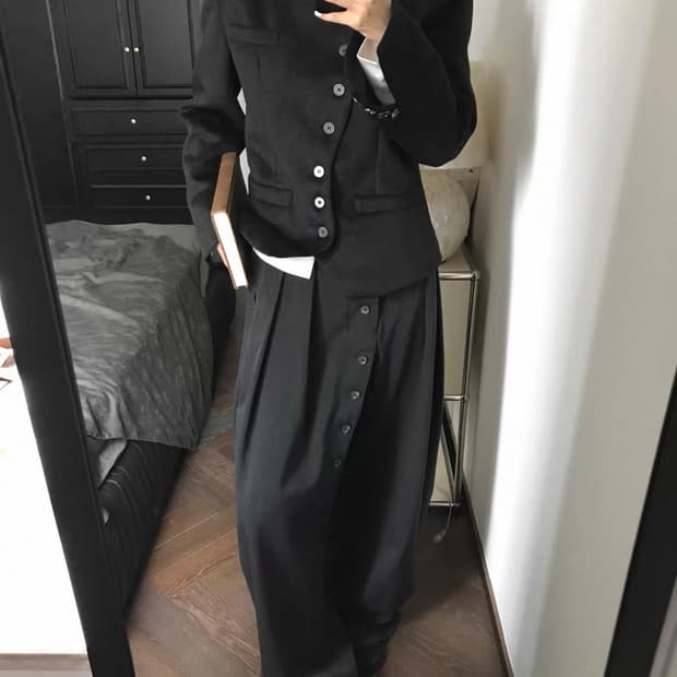 Stand collar wool jacket