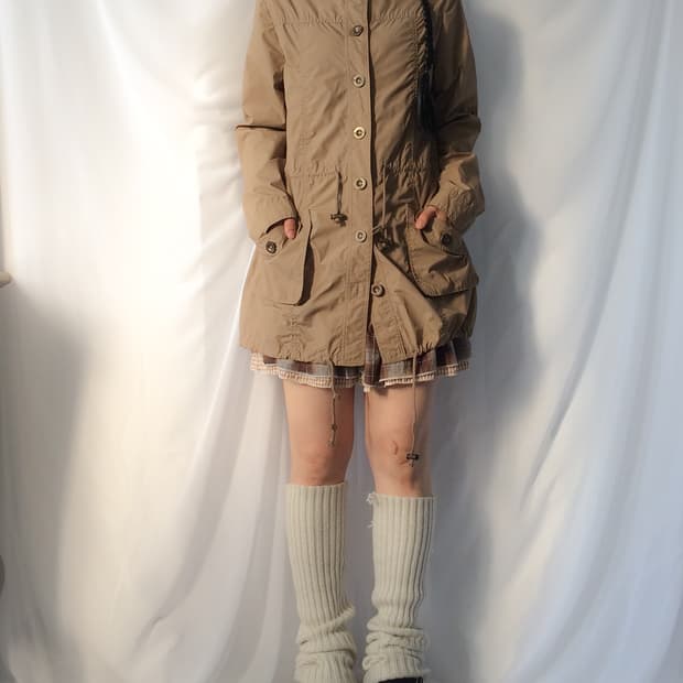 High neck hood cotton jacket