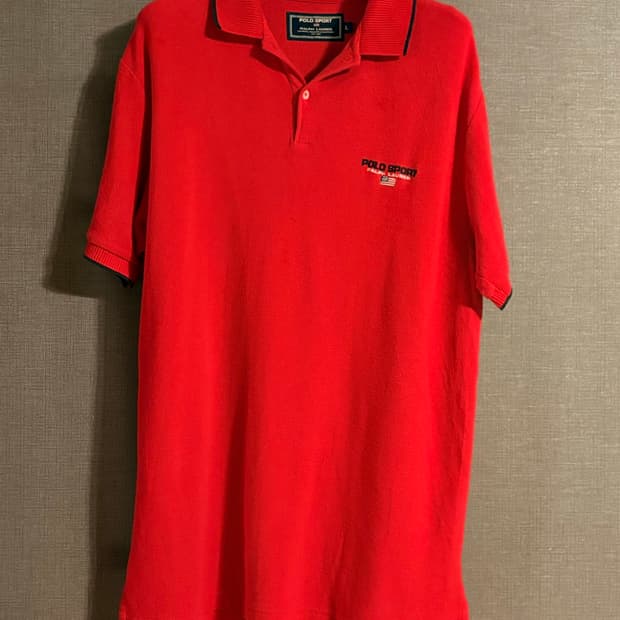 폴로 랄프로렌 POLO 스포츠 레드 L 사이즈 카라티