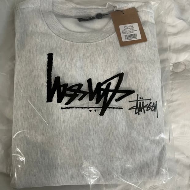 스투시 베이직 크루 맨투맨 애쉬 헤더