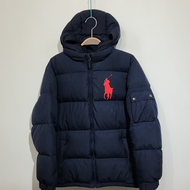 (XL) 랄프로렌 폴로 빅포니 패딩점퍼 네이비 후드 다운자켓 