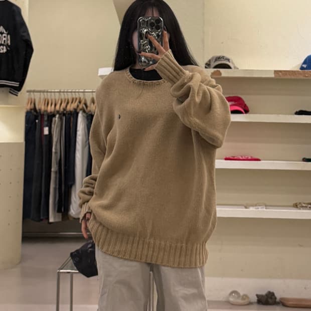 폴로 랄프로렌 코튼 니트 스웨터 베이지 U1639