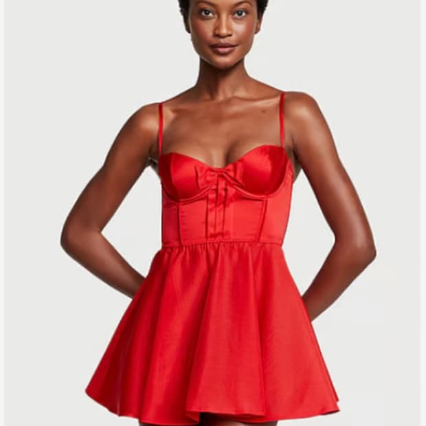 victoria’s secret 빅토리아시크릿 보우 뷔스티에 슬립 드레스