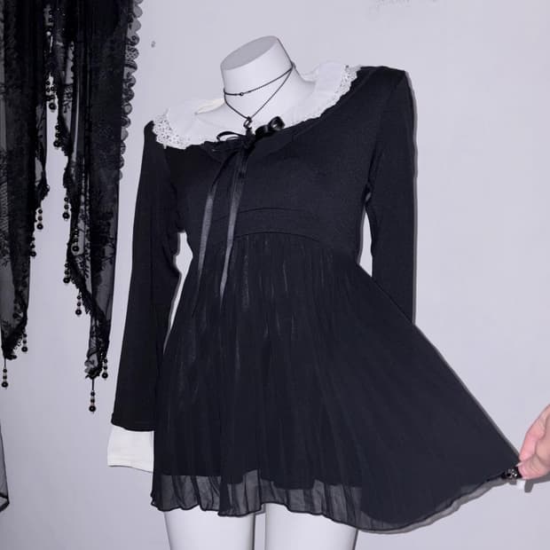공겜여주 3피스 세트🖤 공포게임 고스 로리 고딕 로리타 원피스 프릴