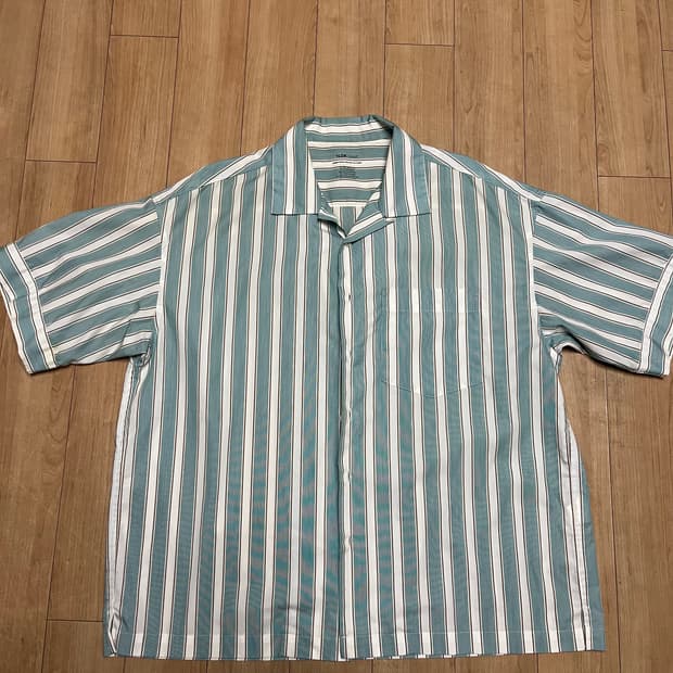 1ldk 스트라이프 오픈카라 셔츠