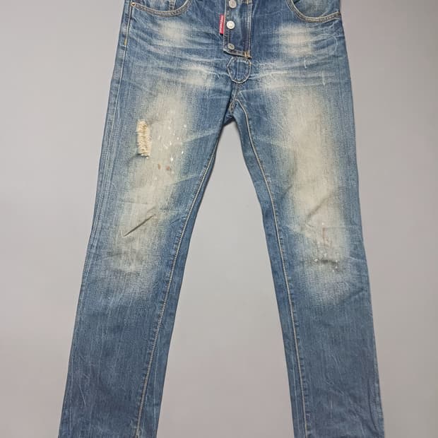 [32] 디스퀘어드2 소프트볼패치 레귤러진 청바지