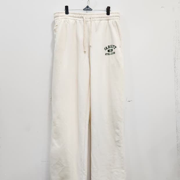  후아유 캠퍼스 엠불럼 와이드 트레이닝 팬츠 L 아이보리