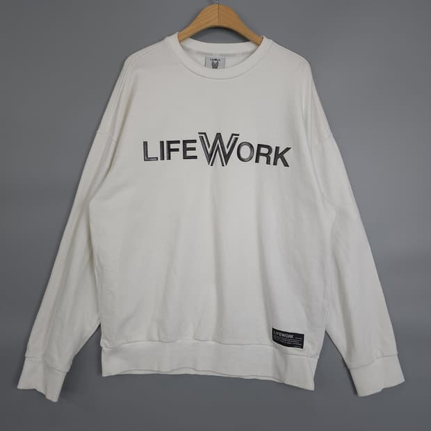 라이프워크(LIFE WORK) 프렌치불독 백프린트 맨투맨 L