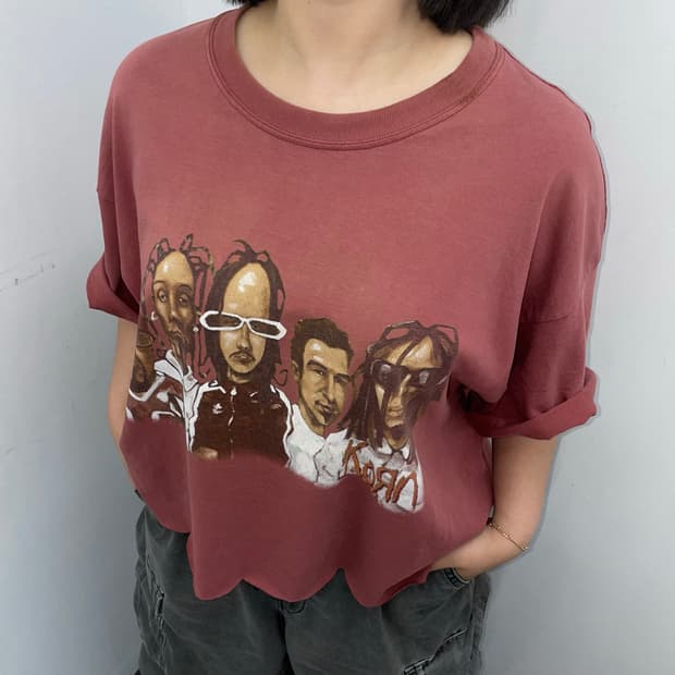 KORN 콘 90s 썬 페이드 빈티지 밴드티 락티 반팔 티셔츠