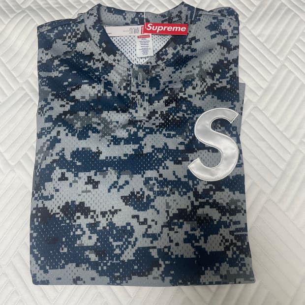 슈프림 25SS S로고 베이스볼 헨리 디지 카모 XXL