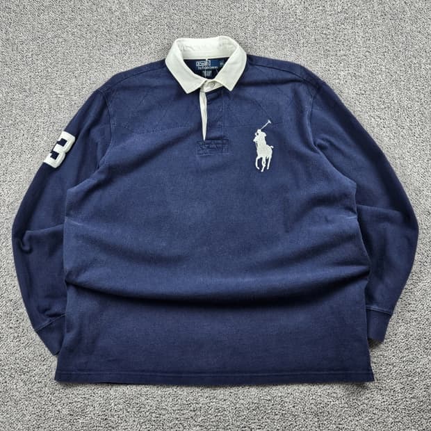 폴로랄프로렌 빅포니 다이아 퀼팅 럭비 티셔츠 ( XL ) / 10075