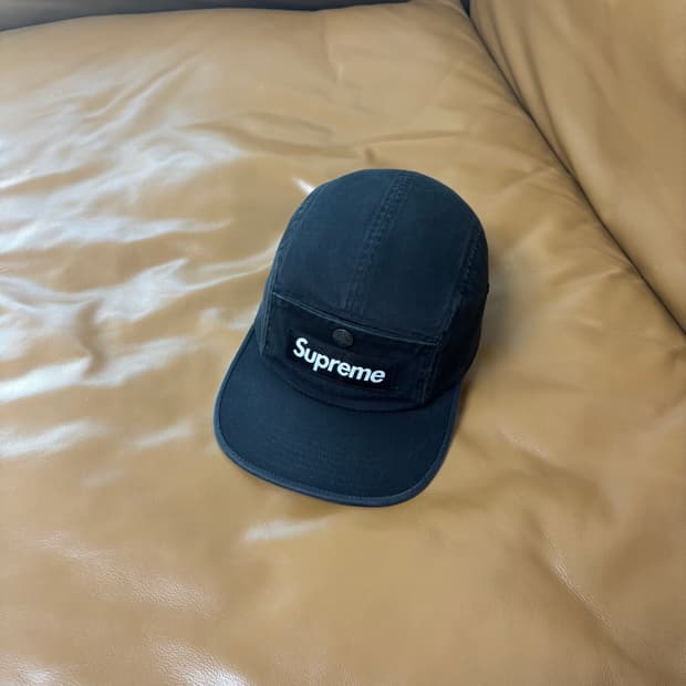 Supreme 슈프림 워시드 블랙 캠프캡 모자 (Washed Black)