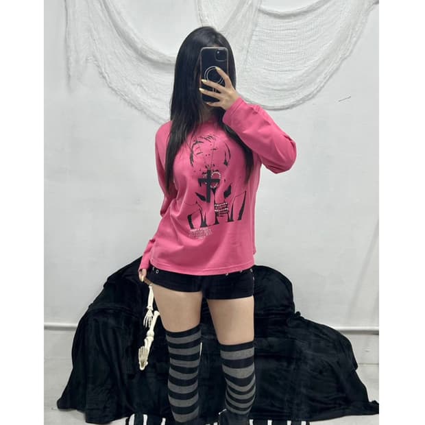 Y2K CUBIC PINK LONGSLEEVE