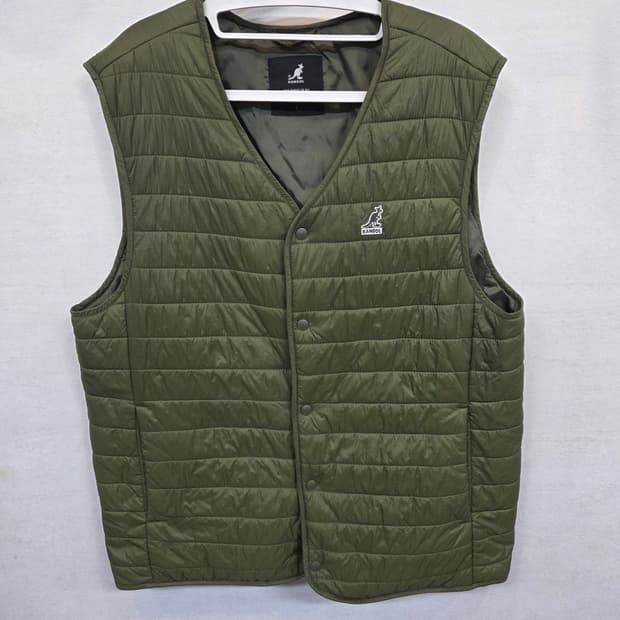 캉골 경량패딩 조끼 L 카키