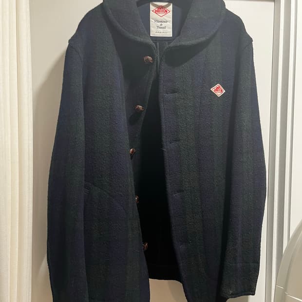 단톤 울 파일 라운드 자켓 블랙와치 44사이즈