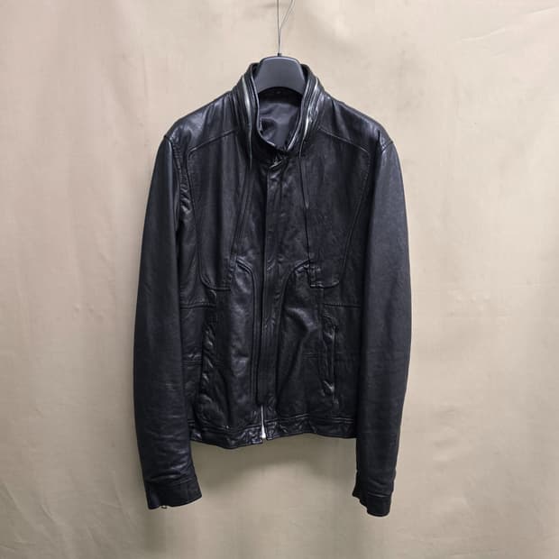 90s 양가죽 하이넥 레더자켓 100