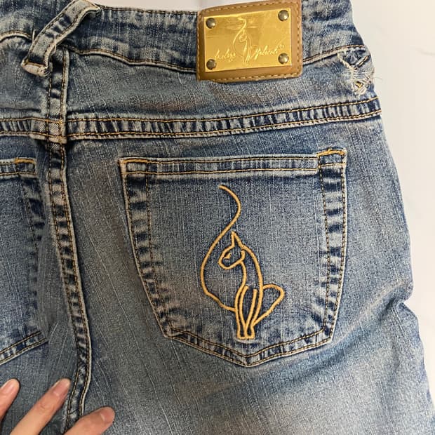 베이비 펫 Y2K 카프리 데님 롤업 청바지 baby phat