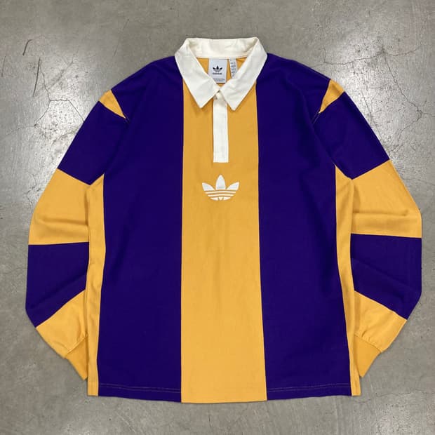 아디다스 믹스 컬러 럭비 카라 롱슬리브 긴팔티