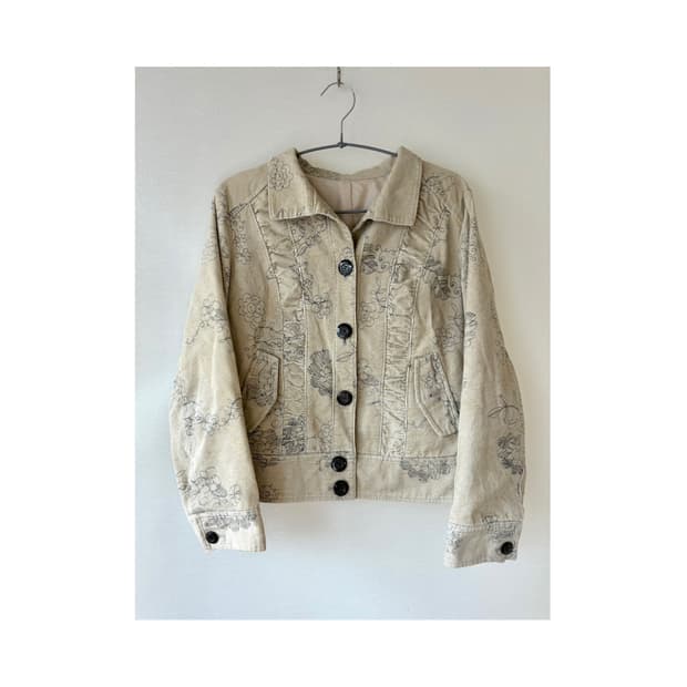 일본진티지 옐로우 플라워 자켓 판매합니다