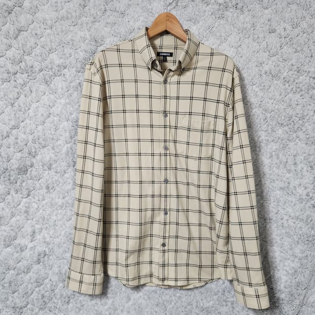 H643 [L-XL] EXPRESS 남성 체크 남방 셔츠