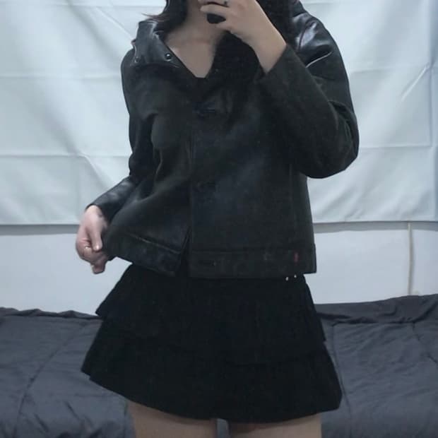 리바이스 레드탭 양가죽 후드 숏자켓