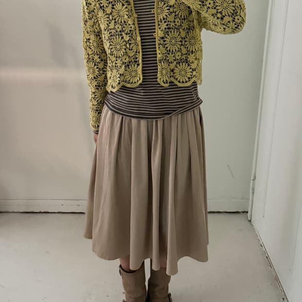 일본빈티지 플로럴 크로셰 가디건