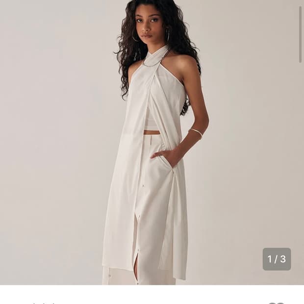 트리밍버드 레이어드 스카프 랩 화이트